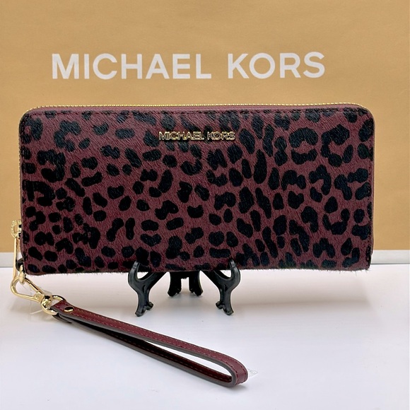 MICHAEL KORS Leather Large Continental Wristlet Phone Case Wallet Exotic Print - Picture 2 of 15